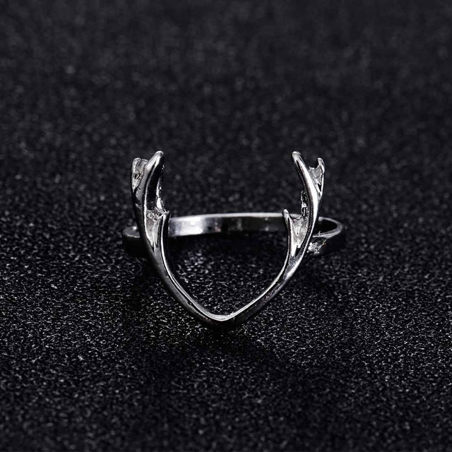 FAMSHIN New Deer Antler Ring Bohemian Deer Rings for Women Arrow Antler  Smooth Cute Animal Ring for Women