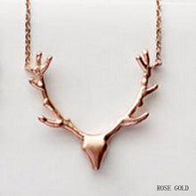 2017 Hot Sale Design  Deer Antler Pendant Necklace Christmas Jewelry Gift  For Women 3 colors