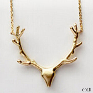 2017 Hot Sale Design  Deer Antler Pendant Necklace Christmas Jewelry Gift  For Women 3 colors