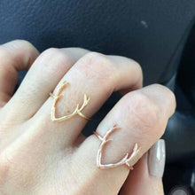 FAMSHIN New Deer Antler Ring Bohemian Deer Rings for Women Arrow Antler Smooth Cute Animal Ring for Women