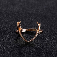 FAMSHIN New Deer Antler Ring Bohemian Deer Rings for Women Arrow Antler Smooth Cute Animal Ring for Women