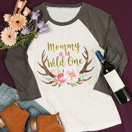 2017 Fashion Women T Shirt Flower antlers Pattern Letters Print Casual Lady T-Shirt Female T Shirts White Top Tees Harajuku