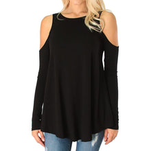 Women's Round Neck Long Sleeve T-shirt Strapless Loose Blouse Plus Size Tops