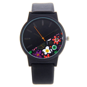 Bgg New Country style Leather Women Quartz Watches 2017 Luxury Top Brand Floral Pattern ladies Casual Watch female dress Clock