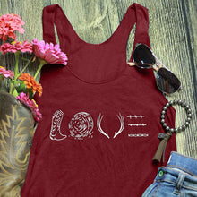 New Antlers Love Letter Print Tank Tops Women Casual Sleeveless Short Tops Vest